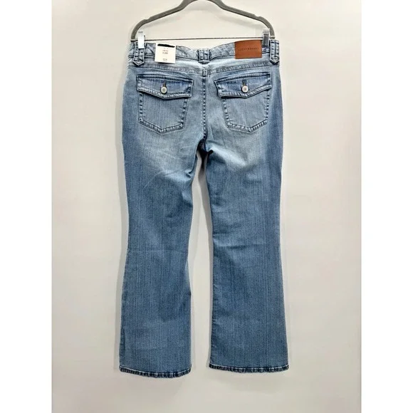 Lucky Brand Low Rise Flare 12 31 Light Wash Retro Y2K Patch Pockets Western Flap - Picture 4 of 10